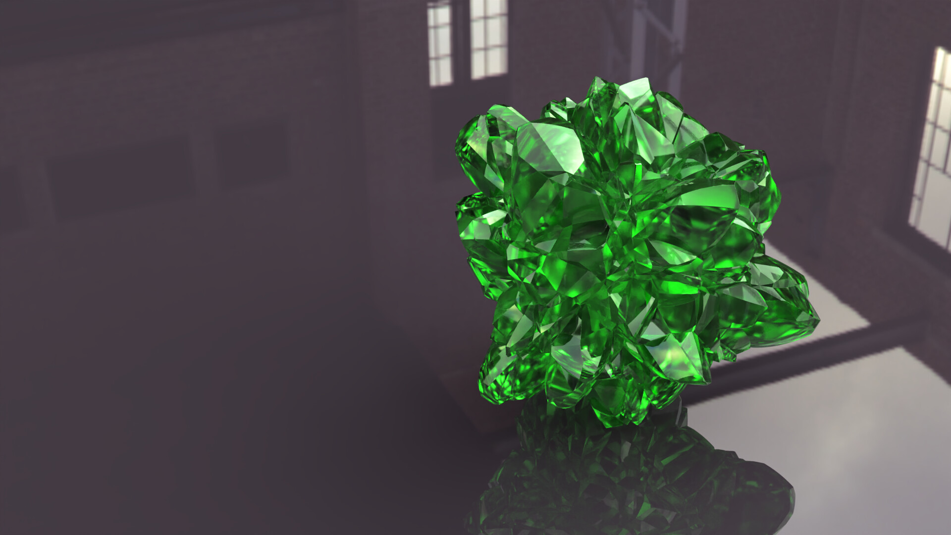 voronoi texture displaced emerald