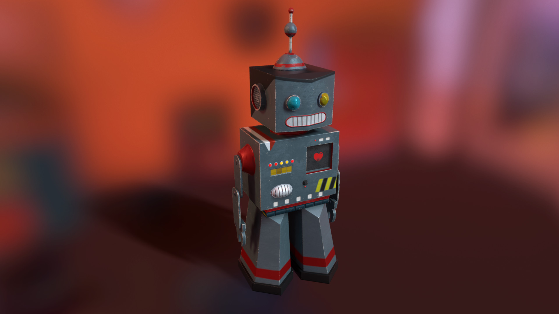 Toy robot for a VR videogame